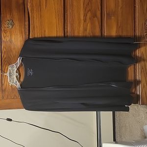 NWT Charter Club Wardrobe Essntl LG. Deep Black, Faux leather trim